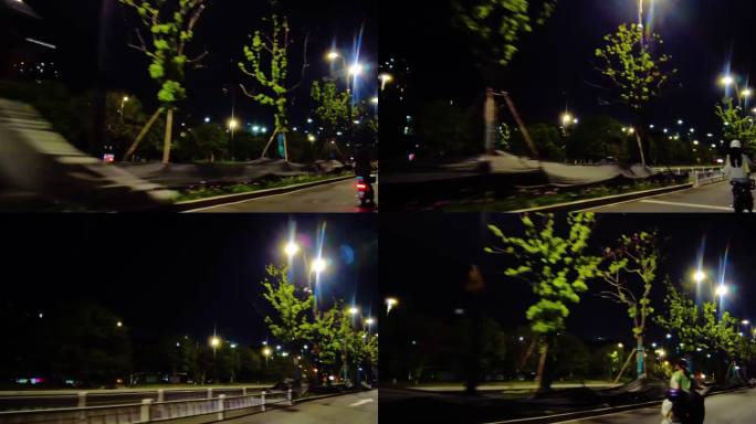 城市马路夜景汽车窗外的风景视频素材44
