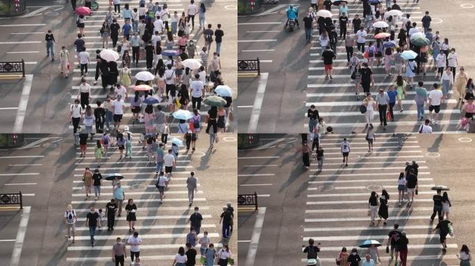 城市公路行人过马路