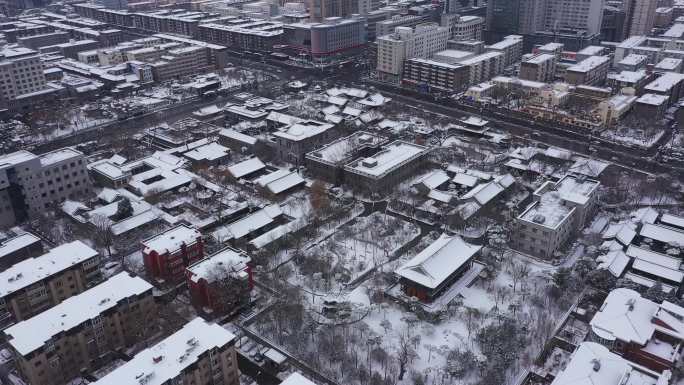 太原府衙博物馆（旧省政府）雪景航拍-1