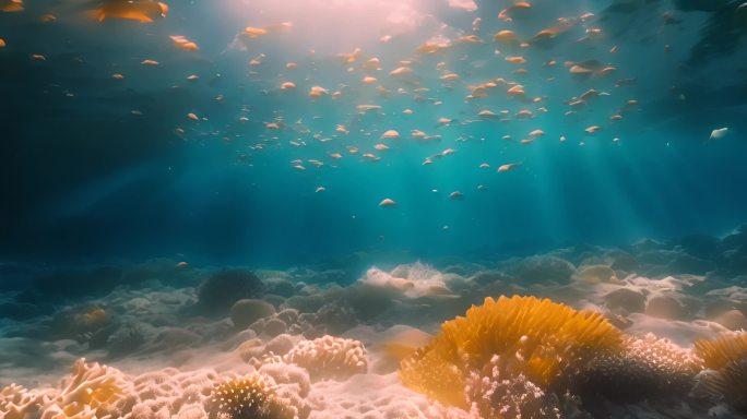 水底海洋垃圾环境保护海底世界