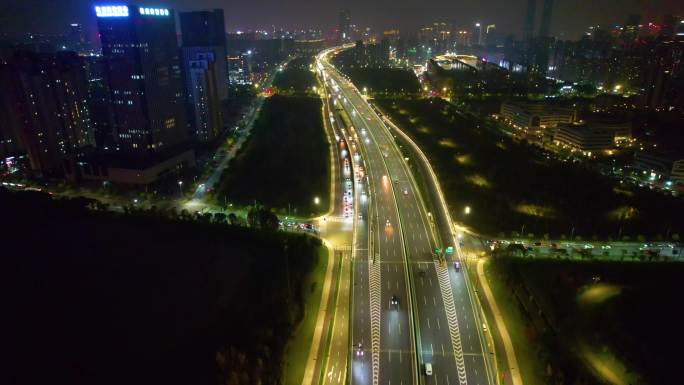 杭州萧山区市心北路立交桥高架桥夜景