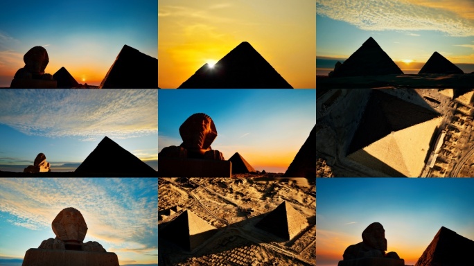古埃及胡夫金字塔法老狮身人面像