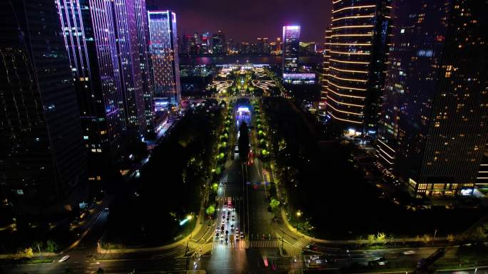 杭州萧山区钱江世纪城夜景延时_2