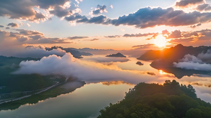 航拍中国大江大河江河湖海自然风景祖国风光