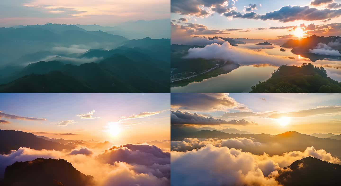 航拍中国大江大河江河湖海自然风景祖国风光