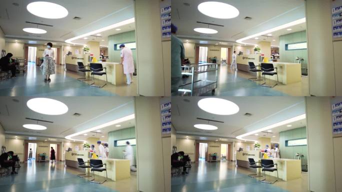 医院的护士站医护人员忙碌延时摄影