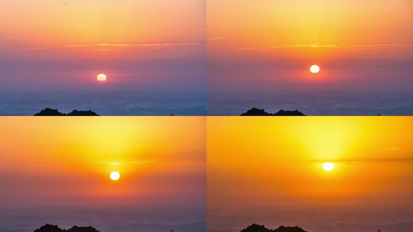4k日出 太阳升起延时摄影