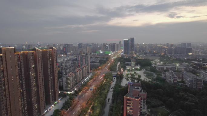 夜晚杭州下沙夜景