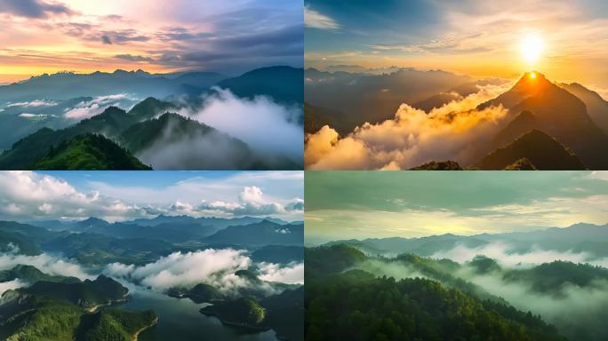 航拍中国大江大河江河湖海自然风景祖国风光