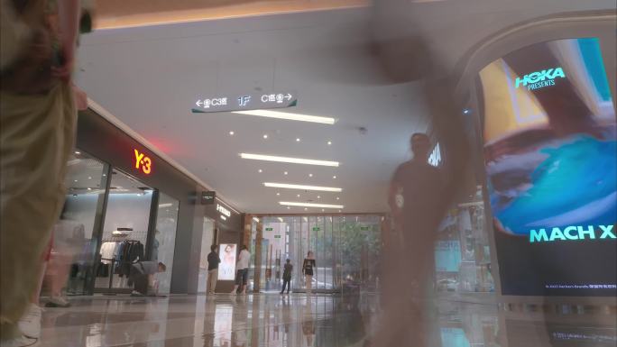 城市商场逛街购物人流大范围延时商圈商业素