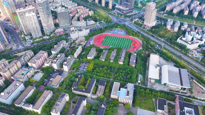 湖南财政经济学院航拍长沙市大学校园风景风