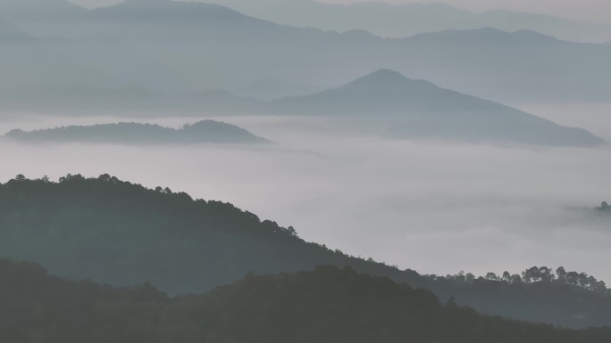 航拍景迈山云海日出