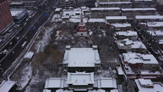 太原府衙博物馆（旧省政府）雪景航拍-3