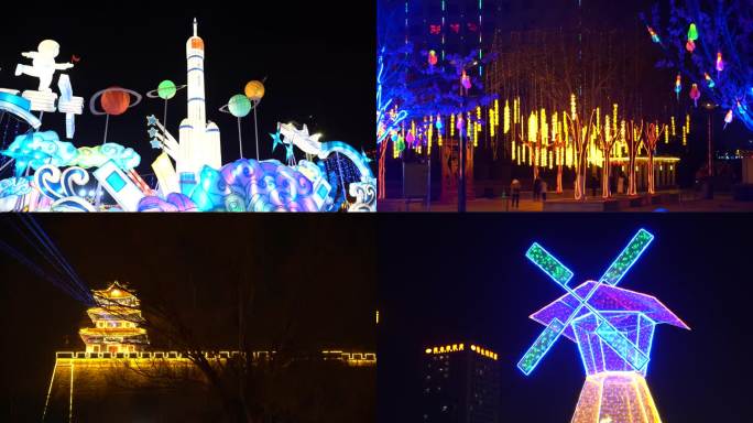 城区广场新年灯光景观造型