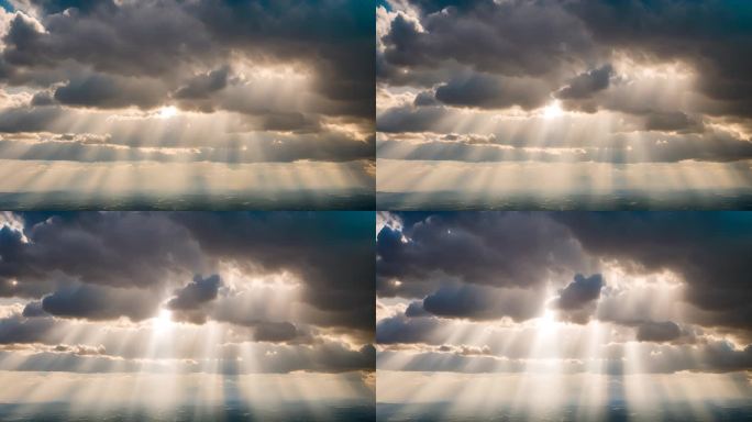 阳光透过云层视频素材