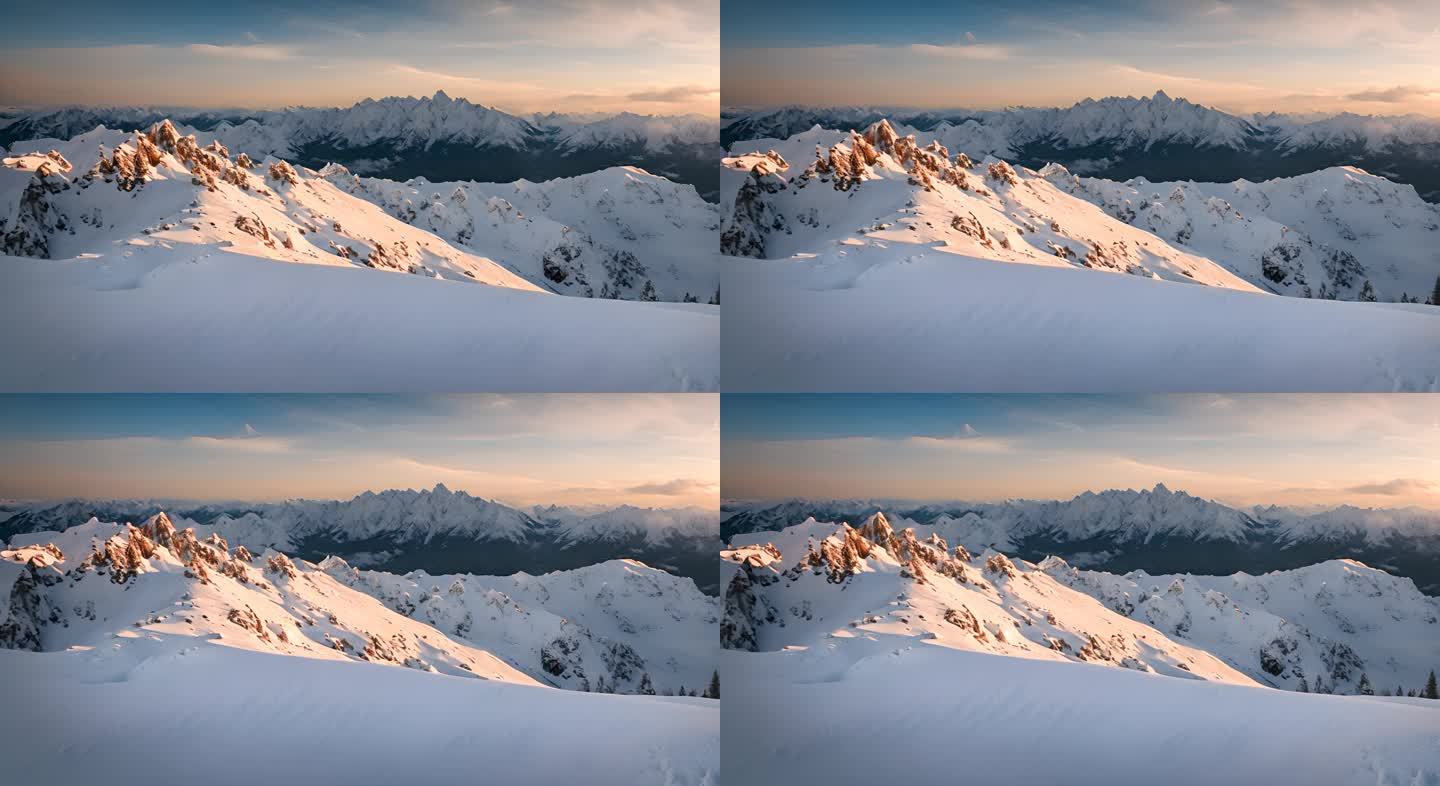 唯美雪山景色视频素材