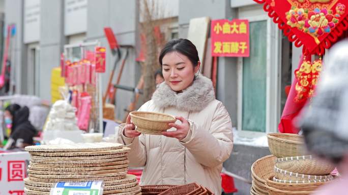 年味街道对联年货过年新年买对联