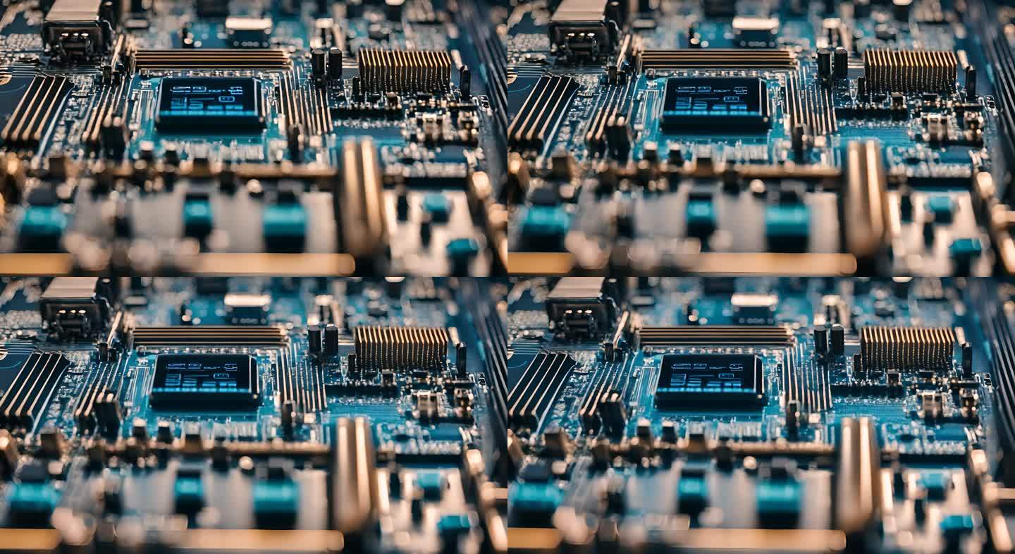 科技产品蓝色芯片电路板