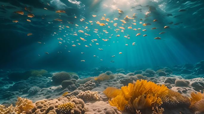 水底海洋垃圾环境保护海底世界