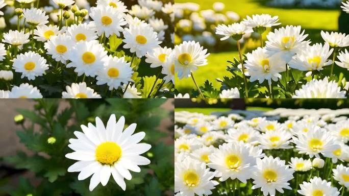 春天盛开白色菊花