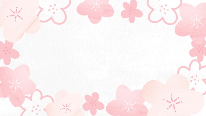 可爱的樱花循环动画白色
