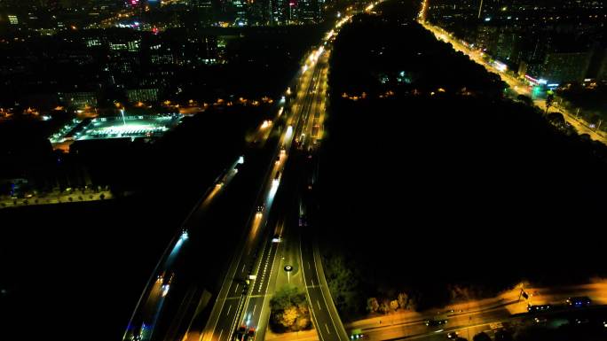 杭州下沙立交桥绕城高速夜景视频素材9