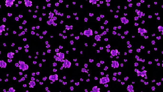 兰花环瓦紫色下降与阿尔法。这个带有alpha通道的3d动画是可循环和可平铺的。
