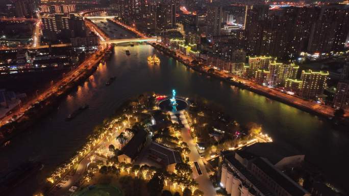 无锡 运河公园 运河  城市大景 夜景