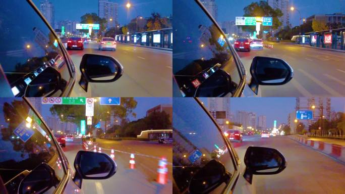 夜晚汽车在马路上行驶夜景视频素材9