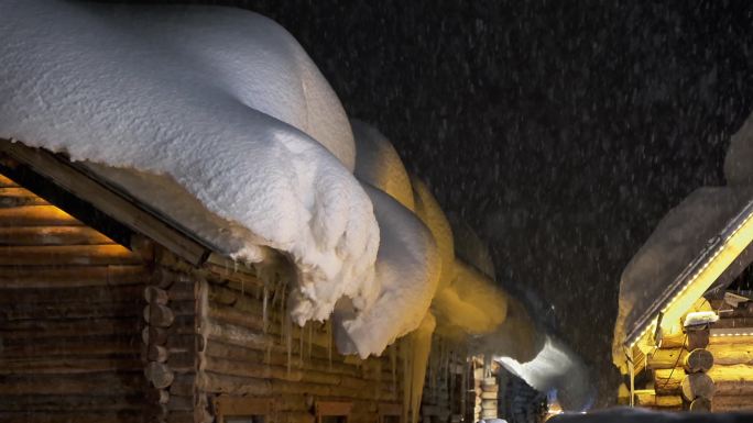 雪中小木屋 唯美雪景空镜