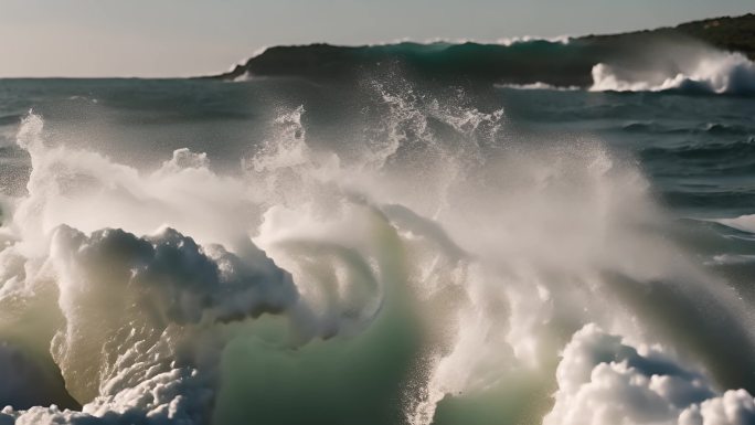 大海 海浪翻滚