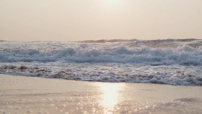 4k海浪沙滩大海海边空境