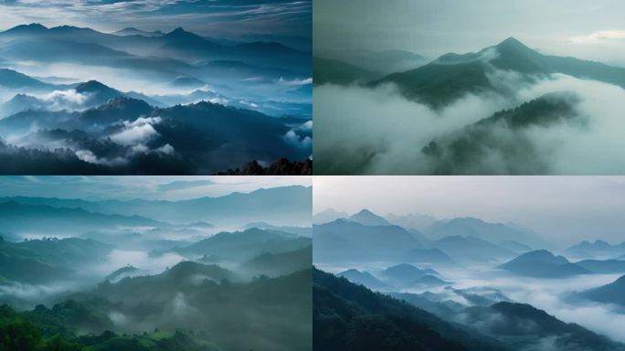 中国山水云雾