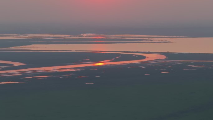 洞庭湖日落