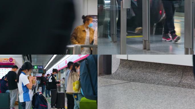 杭州城市地铁乘客行人人流视频素材