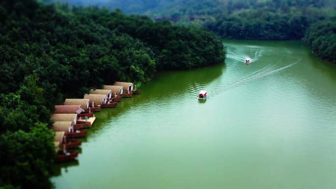 绿水青山游船山水风景