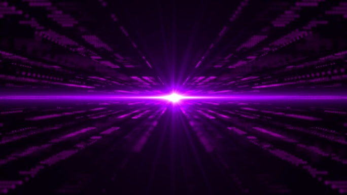 数字数据流。紫色的背景。紫色的光芒。紫色的未来流。抽象的背景。能量射线和光。数据传输。4K抽象运动背
