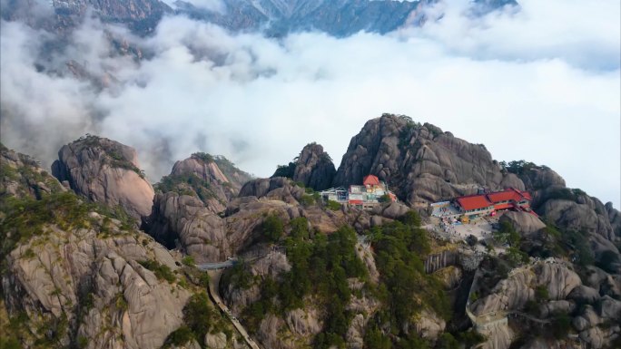 安徽黄山风景区云海延时唯美风景视频素材4