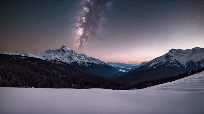 唯美银河夜空高山视频素材