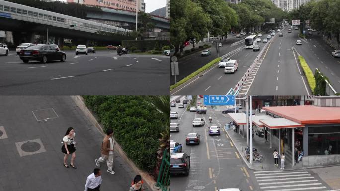 厦门街景厦门人文道路城市车辆人流