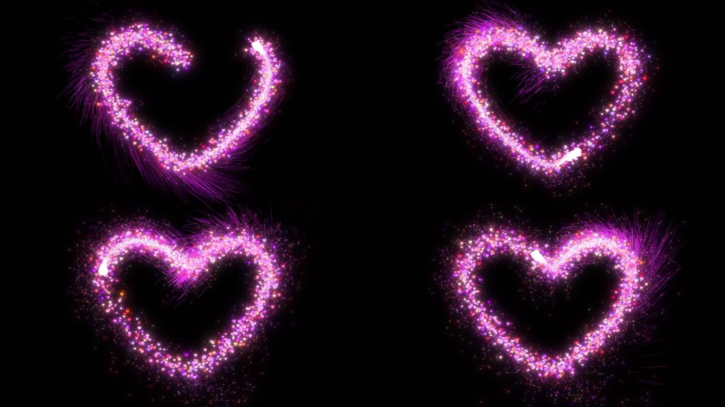 情人节AE粒子组成心形