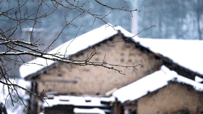 乡村农村冬天下雪1