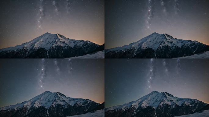 唯美银河夜空高山视频素材