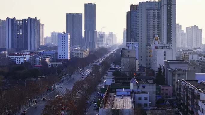2024平顶山日出航拍 城市素材