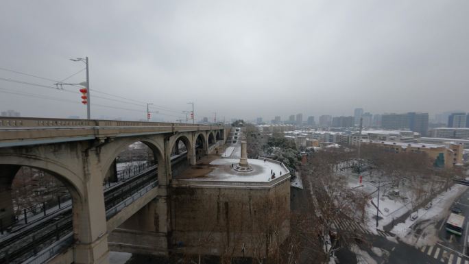 【fpv】穿越武汉地标武汉长江大桥雪景1