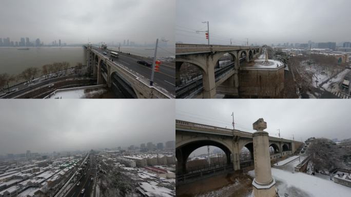 【fpv】穿越武汉地标武汉长江大桥雪景1
