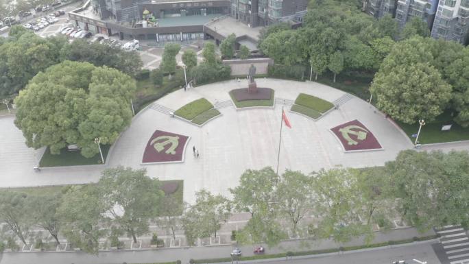 南京刘伯承广场航拍城市宣传党建片多镜头