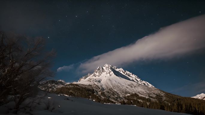 唯美银河夜空高山视频素材