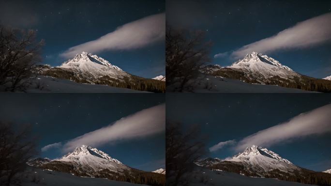 唯美银河夜空高山视频素材