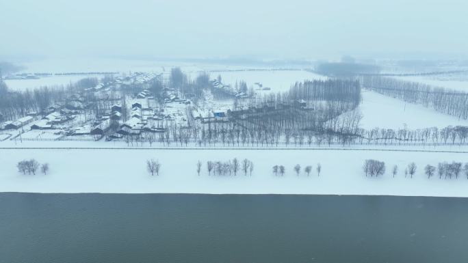 平原农村雪景